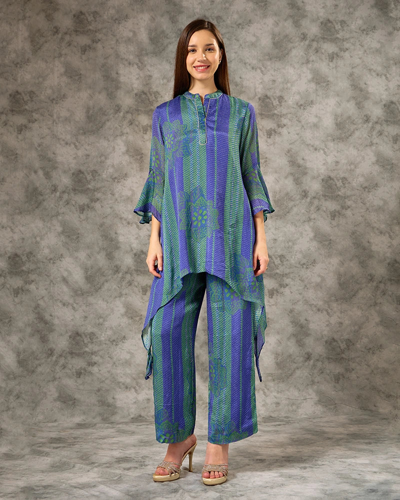 Bandhani co-ord set - Navy