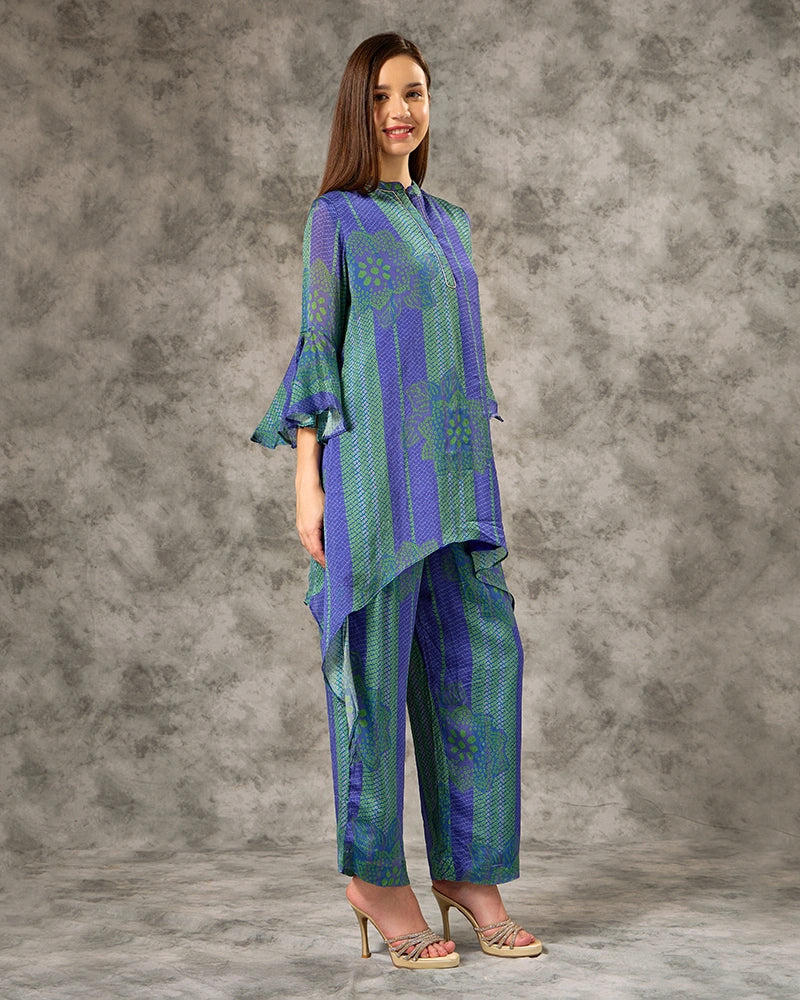 Bandhani co-ord set - Navy