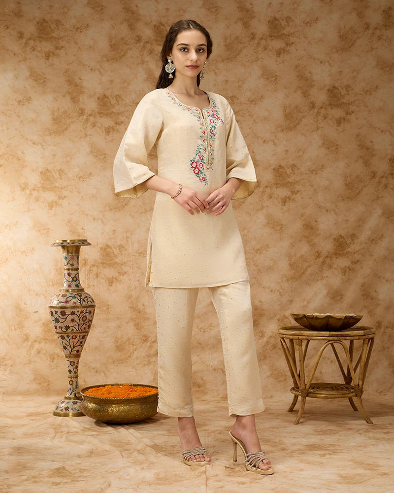 Brocade Co-ord Set - Off White