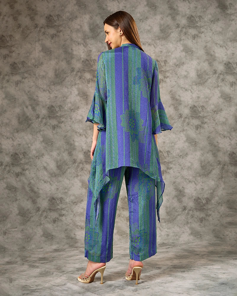 Bandhani co-ord set - Navy