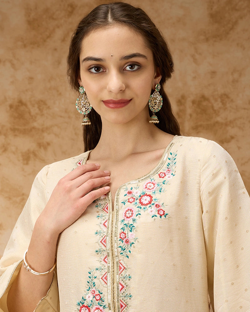 Brocade Co-ord Set - Off White