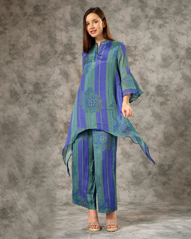 Bandhani co-ord set - Navy