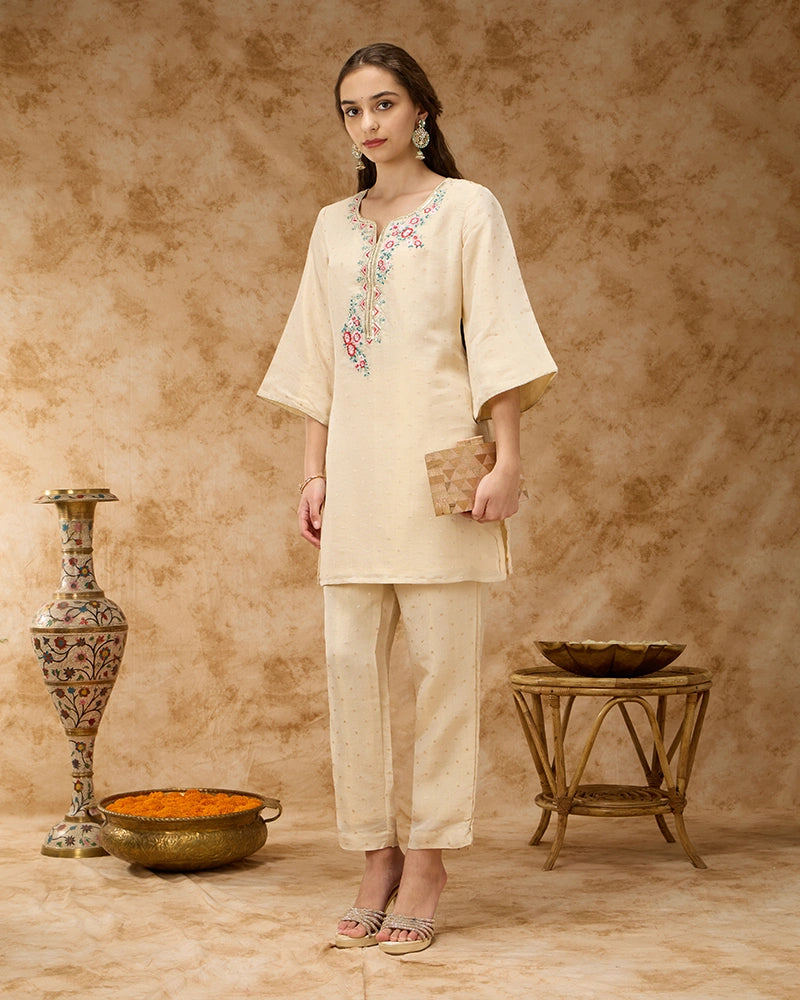 Brocade Co-ord Set - Off White