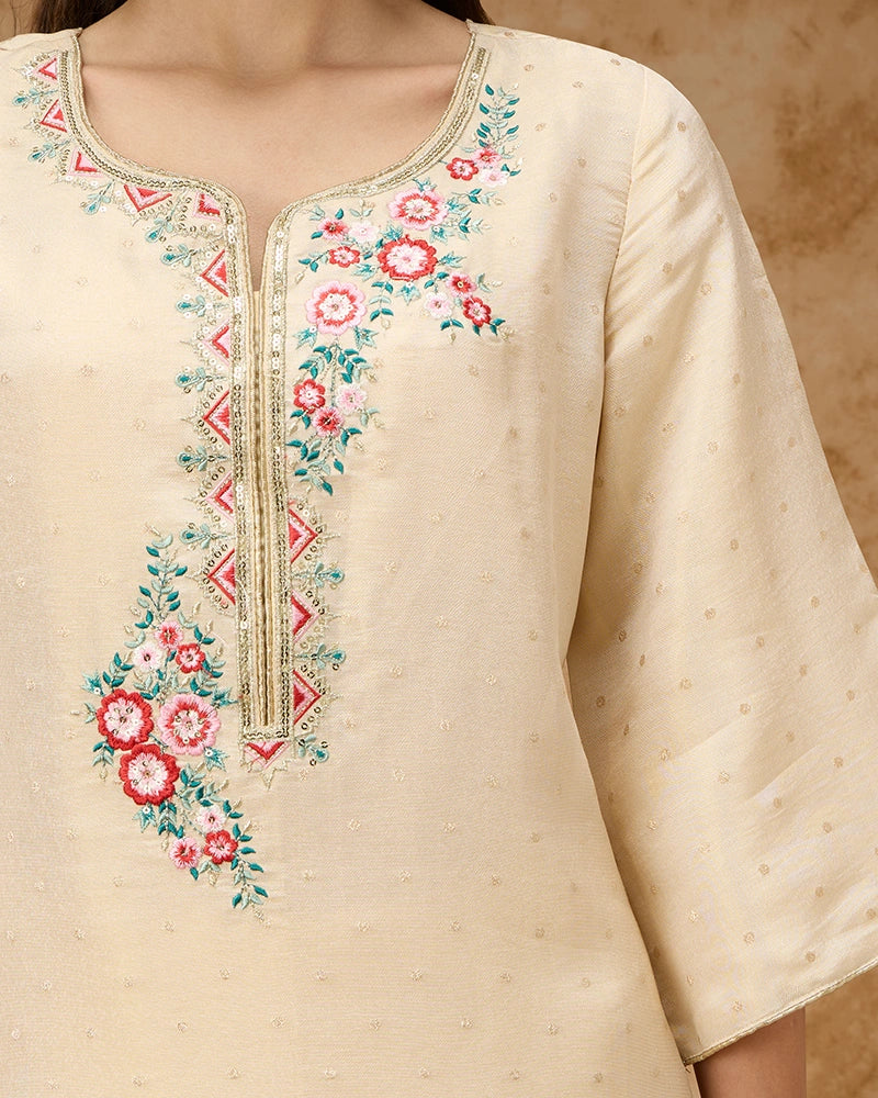 Brocade Co-ord Set - Off White