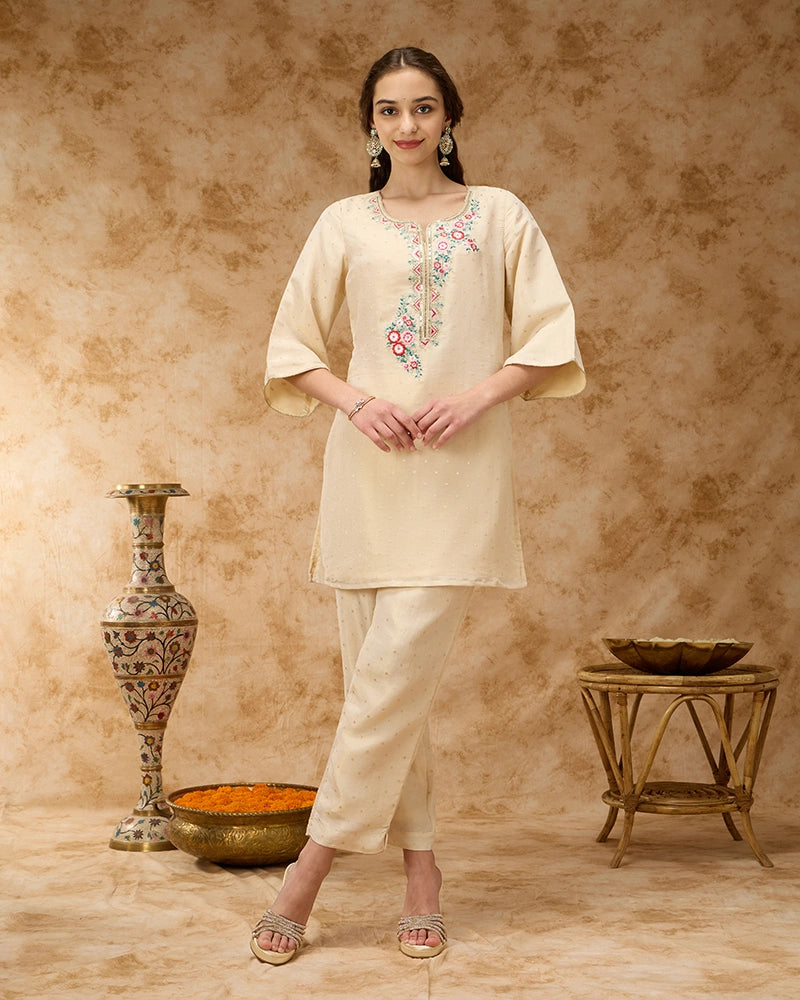 Brocade Co-ord Set - Off White