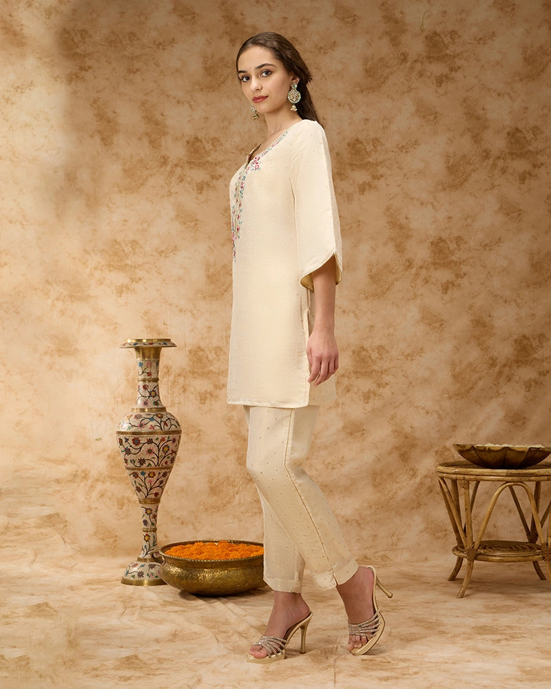 Brocade Co-ord Set - Off White