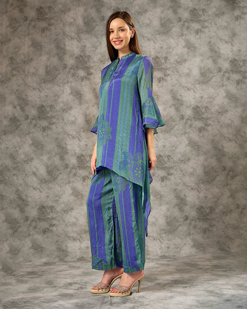 Bandhani co-ord set - Navy