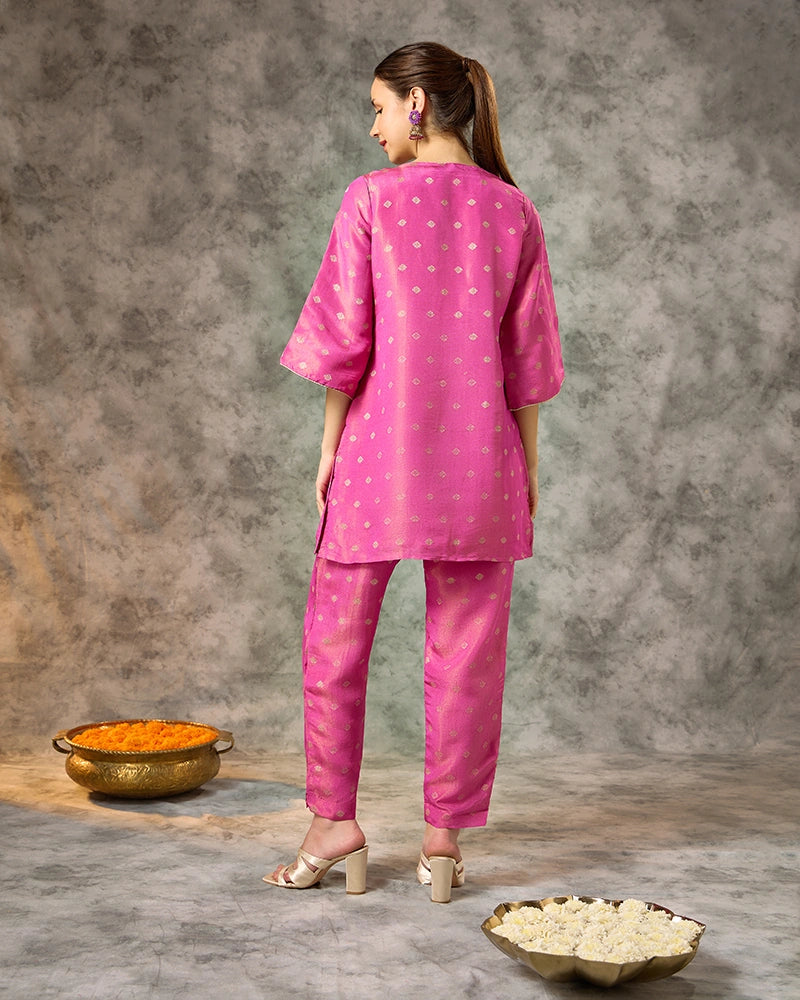 Brocade Co-ord Set - Pink
