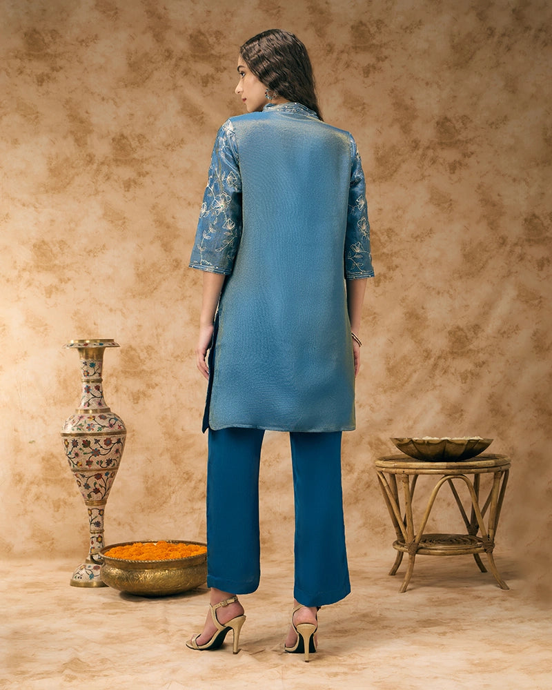 Embroidered co-ord set - Navy