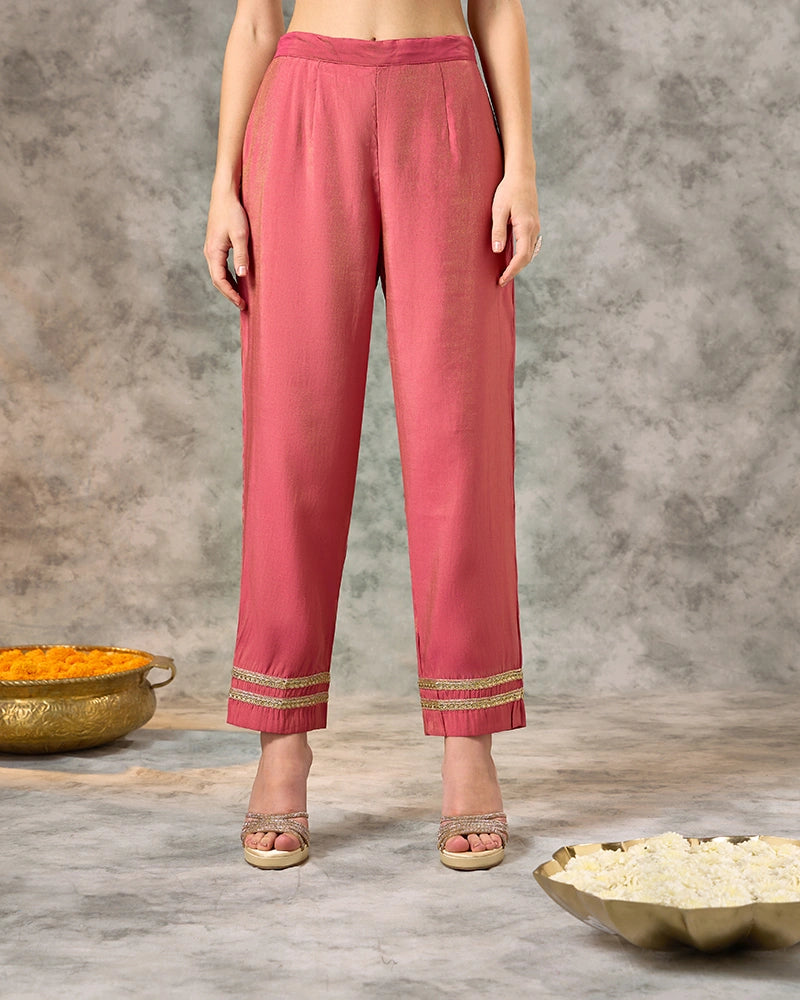 Embroidered Kurta Set - Blush pink