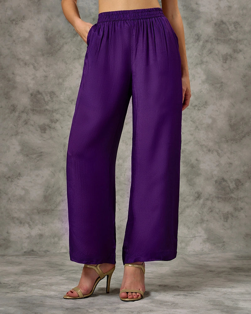 Embroidered Co-ord Set - Purple