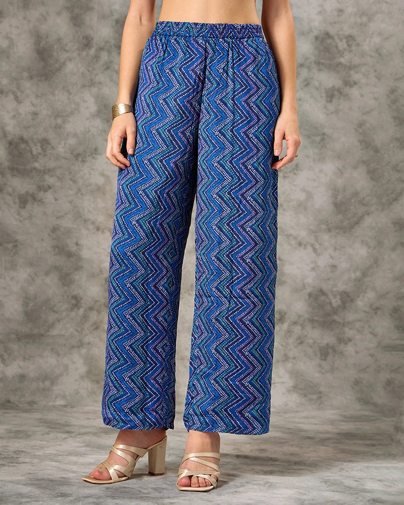 Bandhani co-ord set - Navy